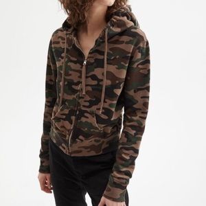 Nili Lotan Camouflage Callie Zip Up Hoode